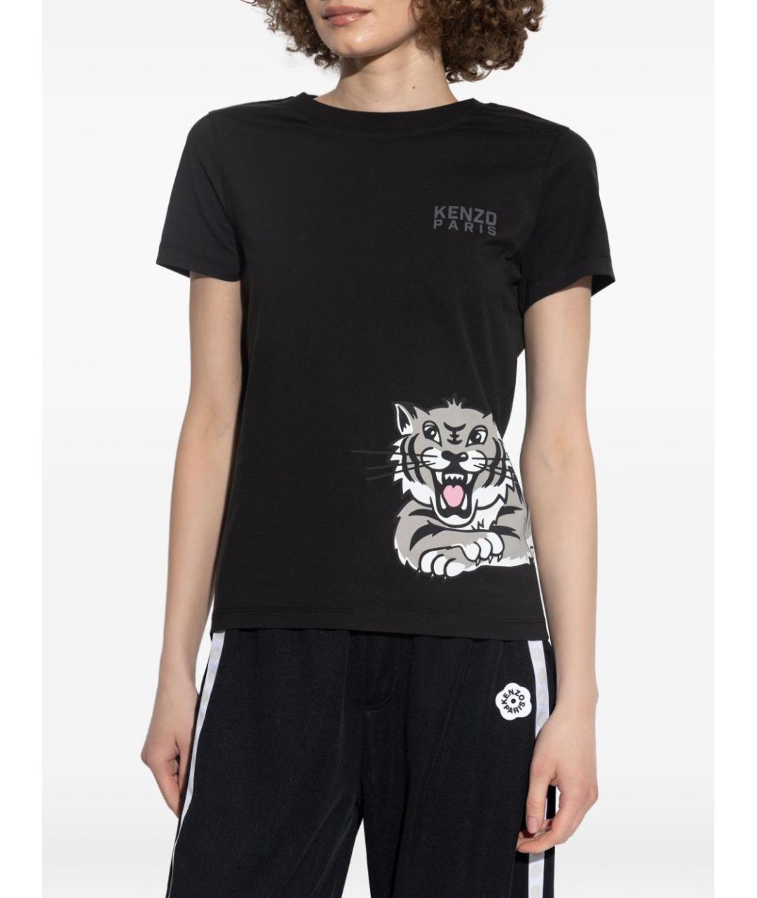 KENZO Черная хлопковая футболка, фото 5