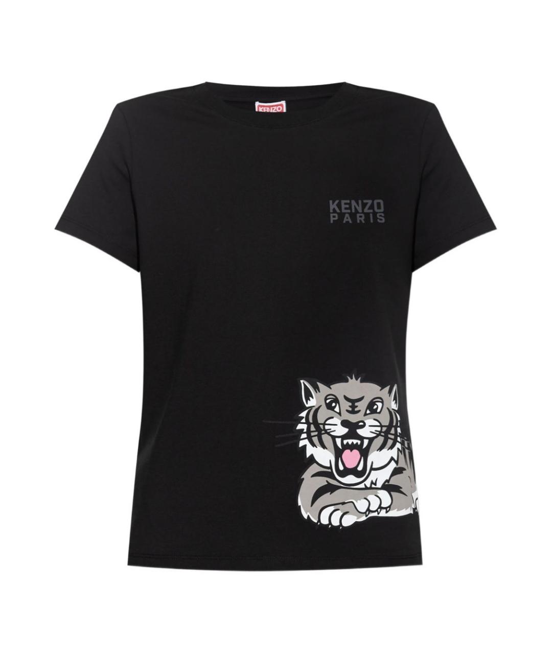 KENZO Черная хлопковая футболка, фото 1