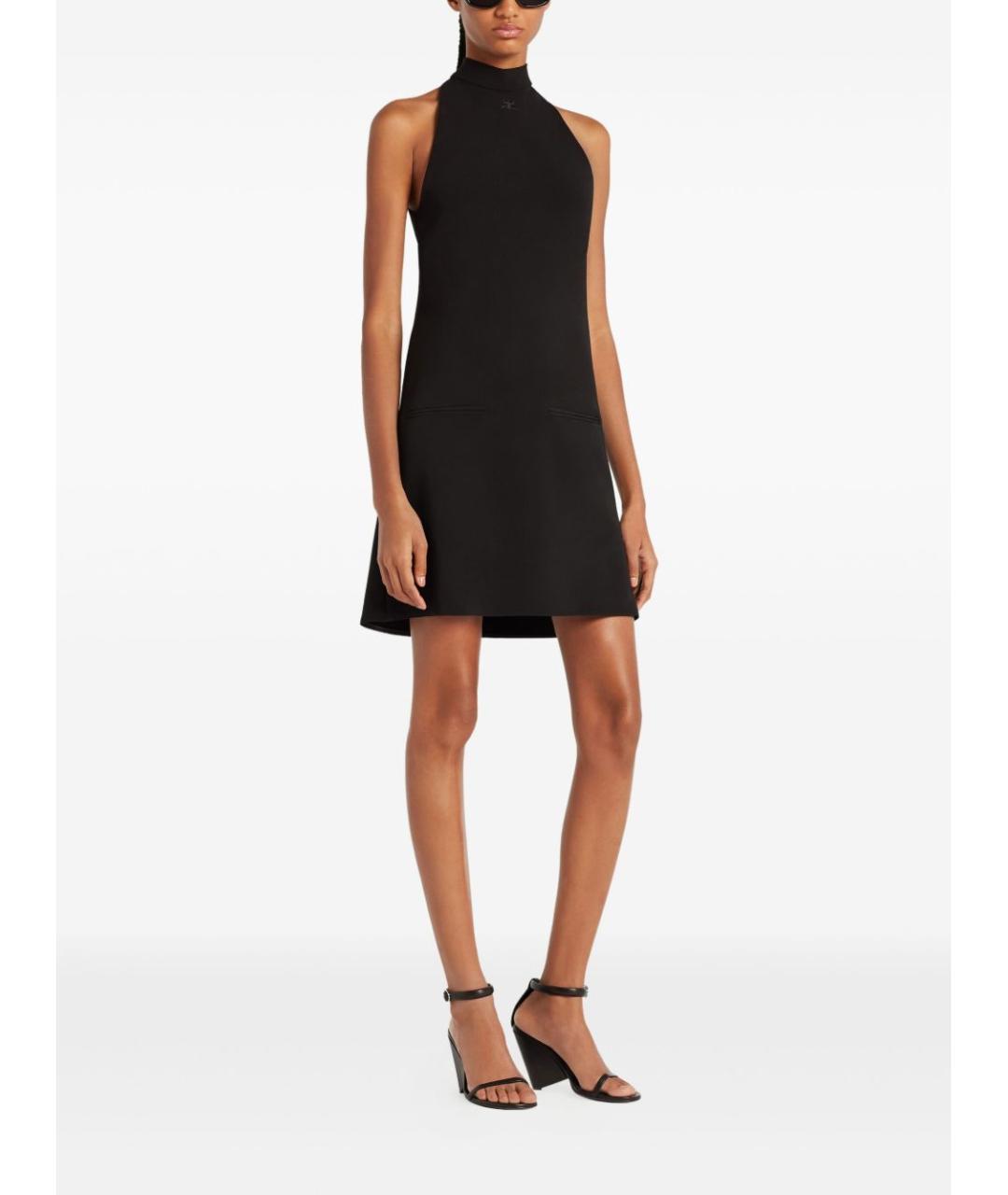 COURREGES Черное полиэстеровое повседневное платье, фото 5