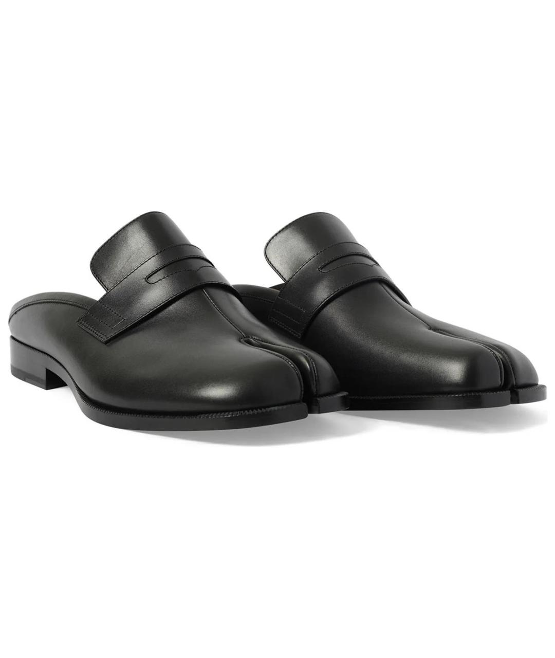 MAISON MARGIELA Черные кожаные слипоны, фото 3