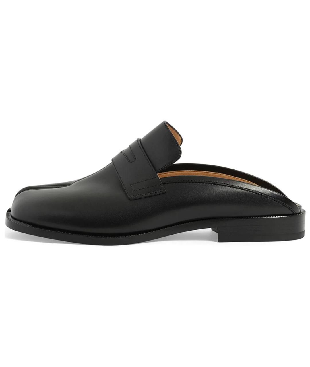 MAISON MARGIELA Черные кожаные слипоны, фото 2