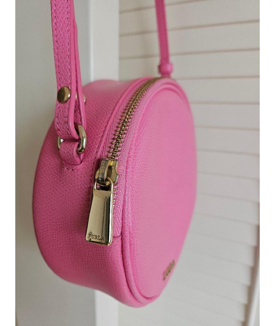 FURLA Розовая кожаная сумка через плечо, фото 2