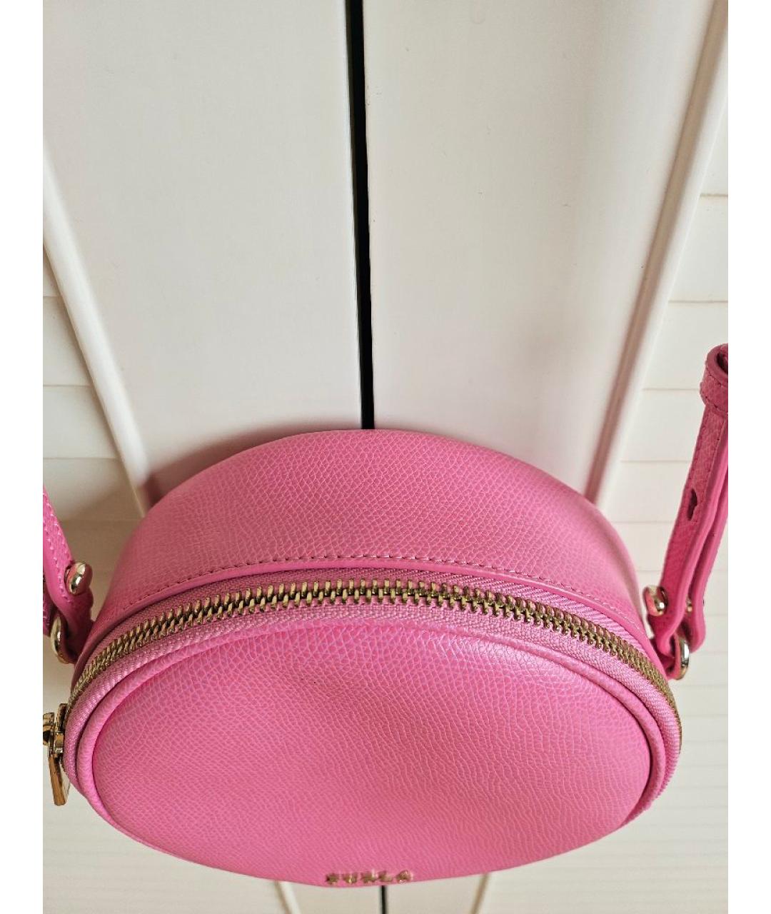 FURLA Розовая кожаная сумка через плечо, фото 4