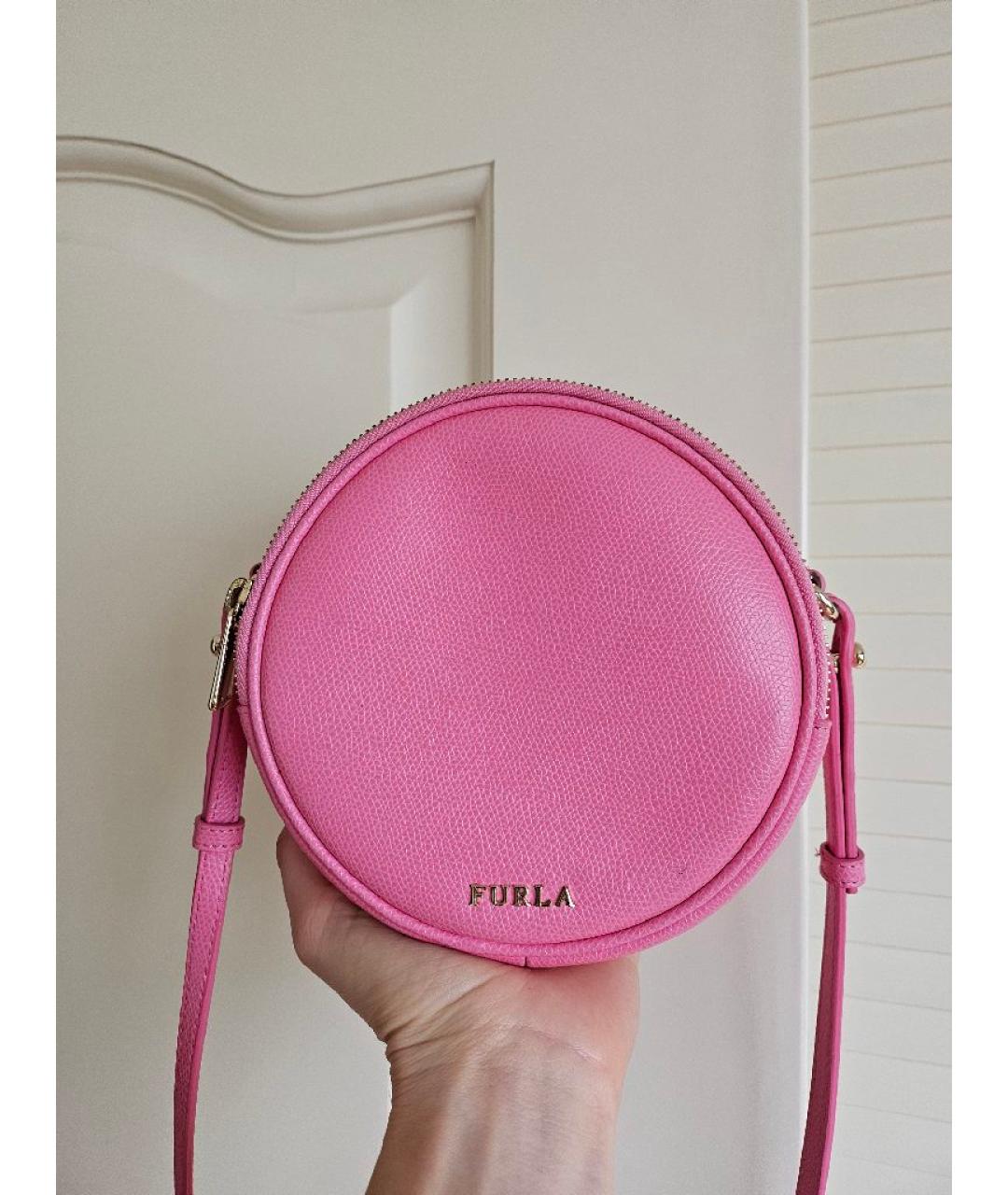 FURLA Розовая кожаная сумка через плечо, фото 6