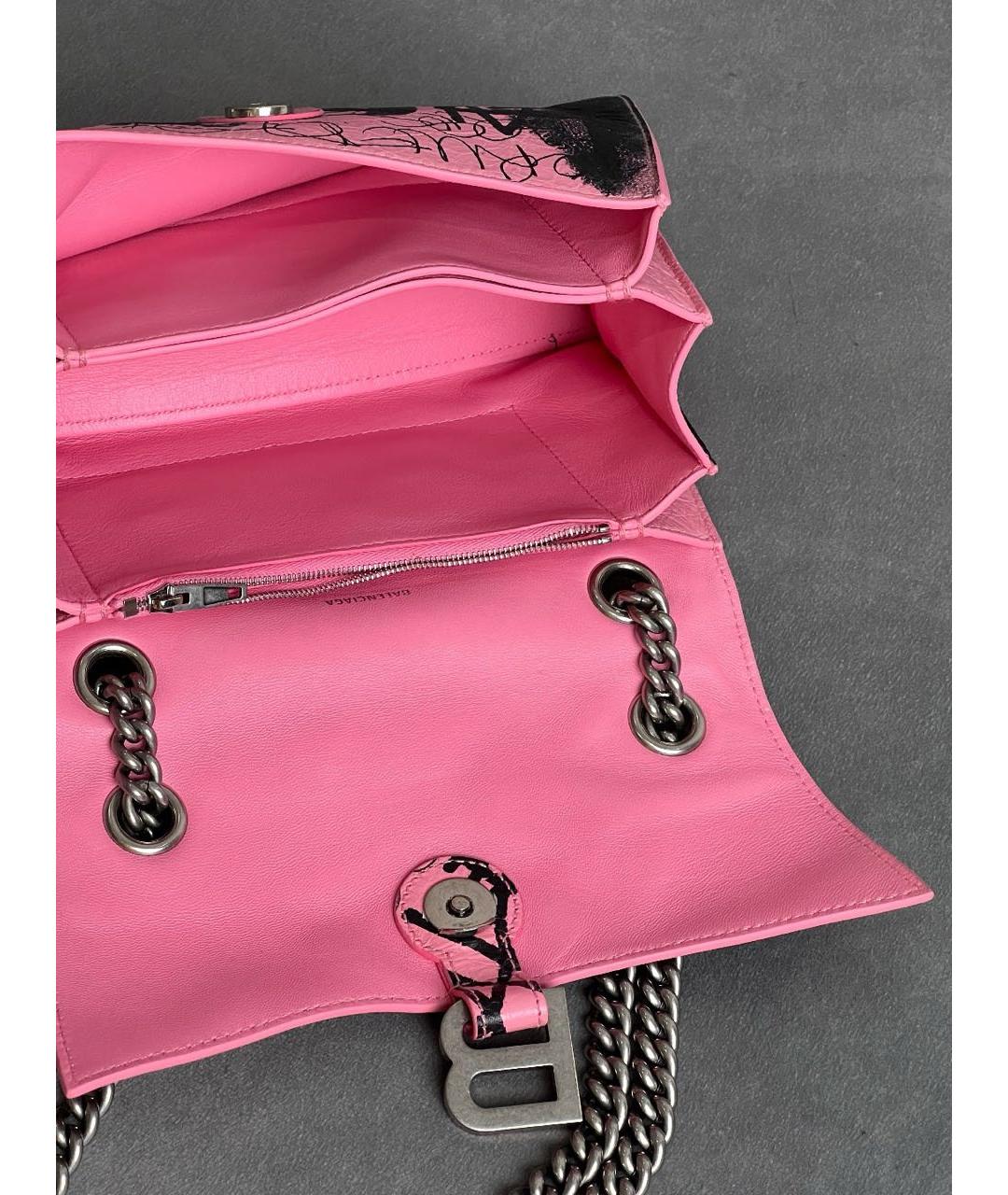 BALENCIAGA Розовая кожаная сумка через плечо, фото 7