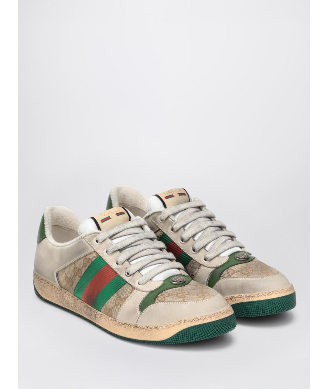 GUCCI Бежевые низкие кроссовки / кеды, фото 2