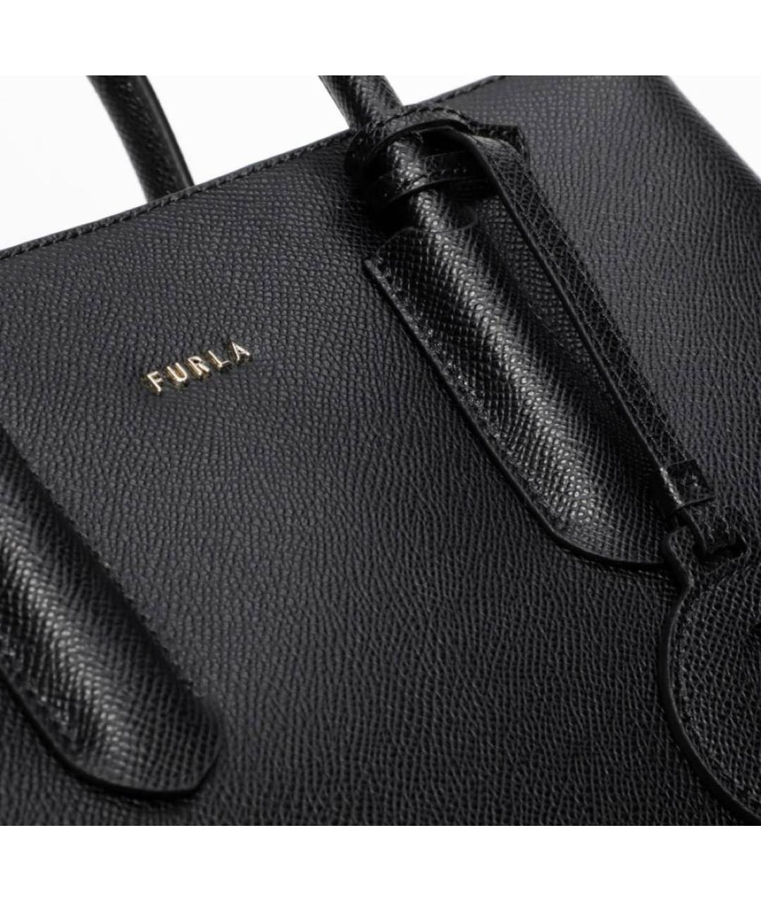 FURLA Черная кожаная сумка с короткими ручками, фото 2
