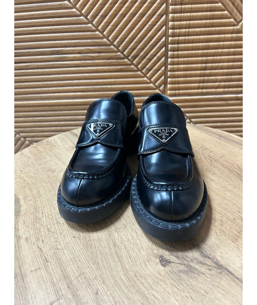 PRADA Черные кожаные лоферы, фото 3