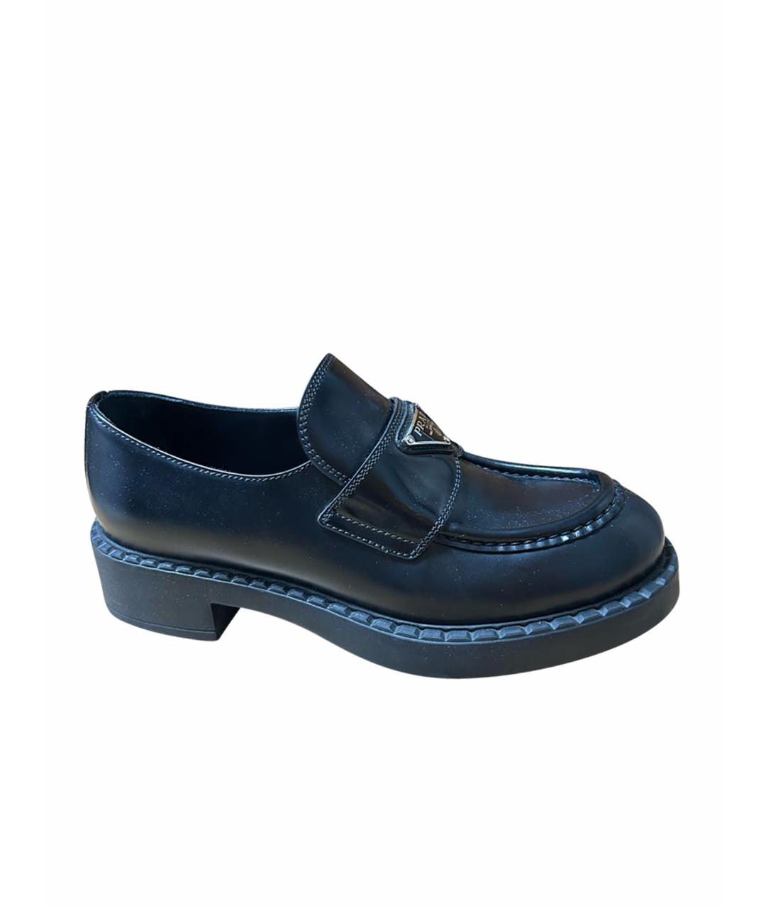 PRADA Черные кожаные лоферы, фото 1