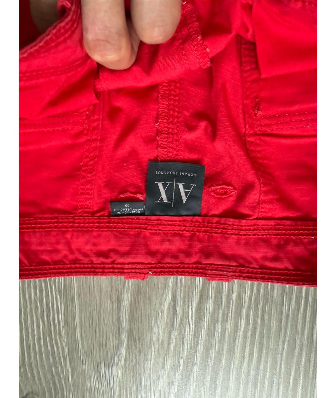 ARMANI EXCHANGE Красные хлопковые шорты, фото 3