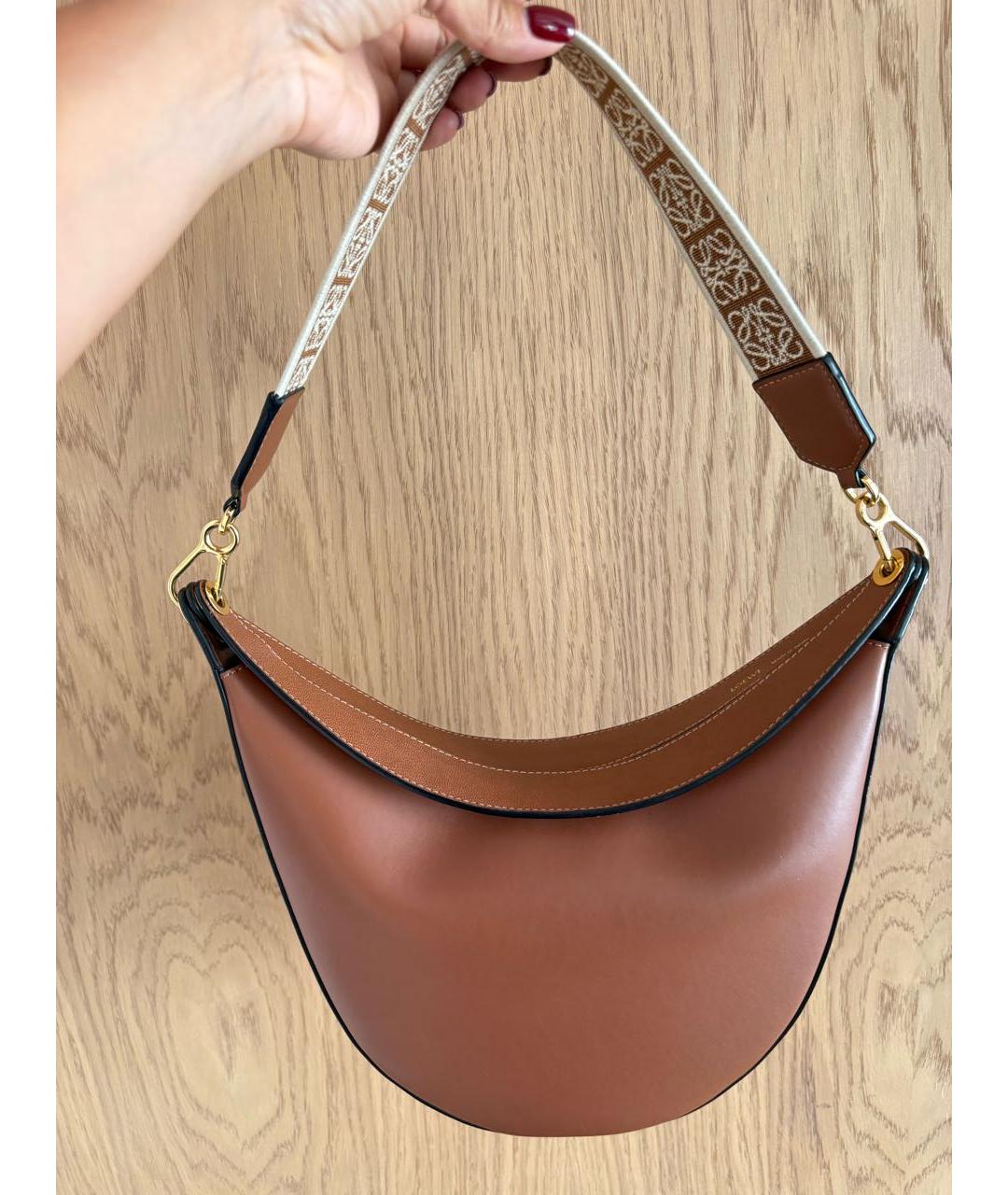 LOEWE Коричневая кожаная сумка тоут, фото 6