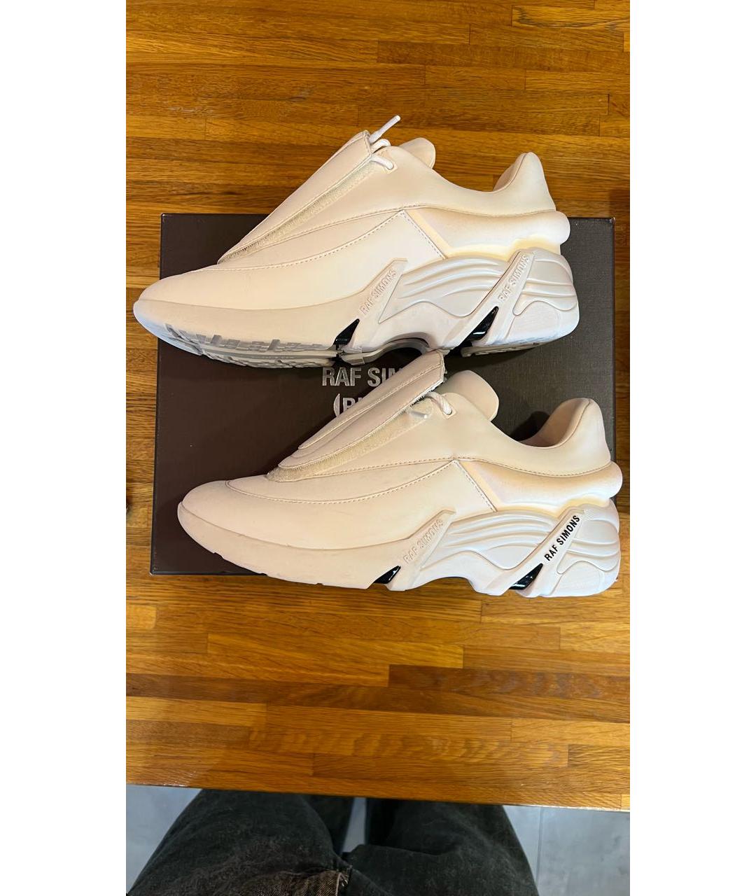 RAF SIMONS Белые кожаные низкие кроссовки / кеды, фото 7