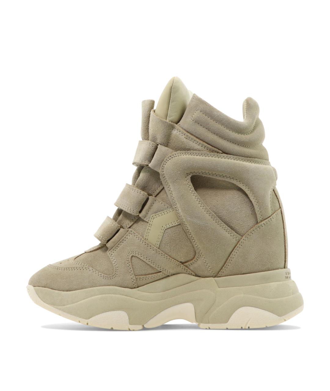 ISABEL MARANT Бежевые кожаные кроссовки, фото 3