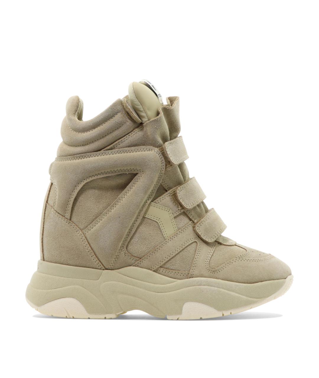 ISABEL MARANT Бежевые кожаные кроссовки, фото 1