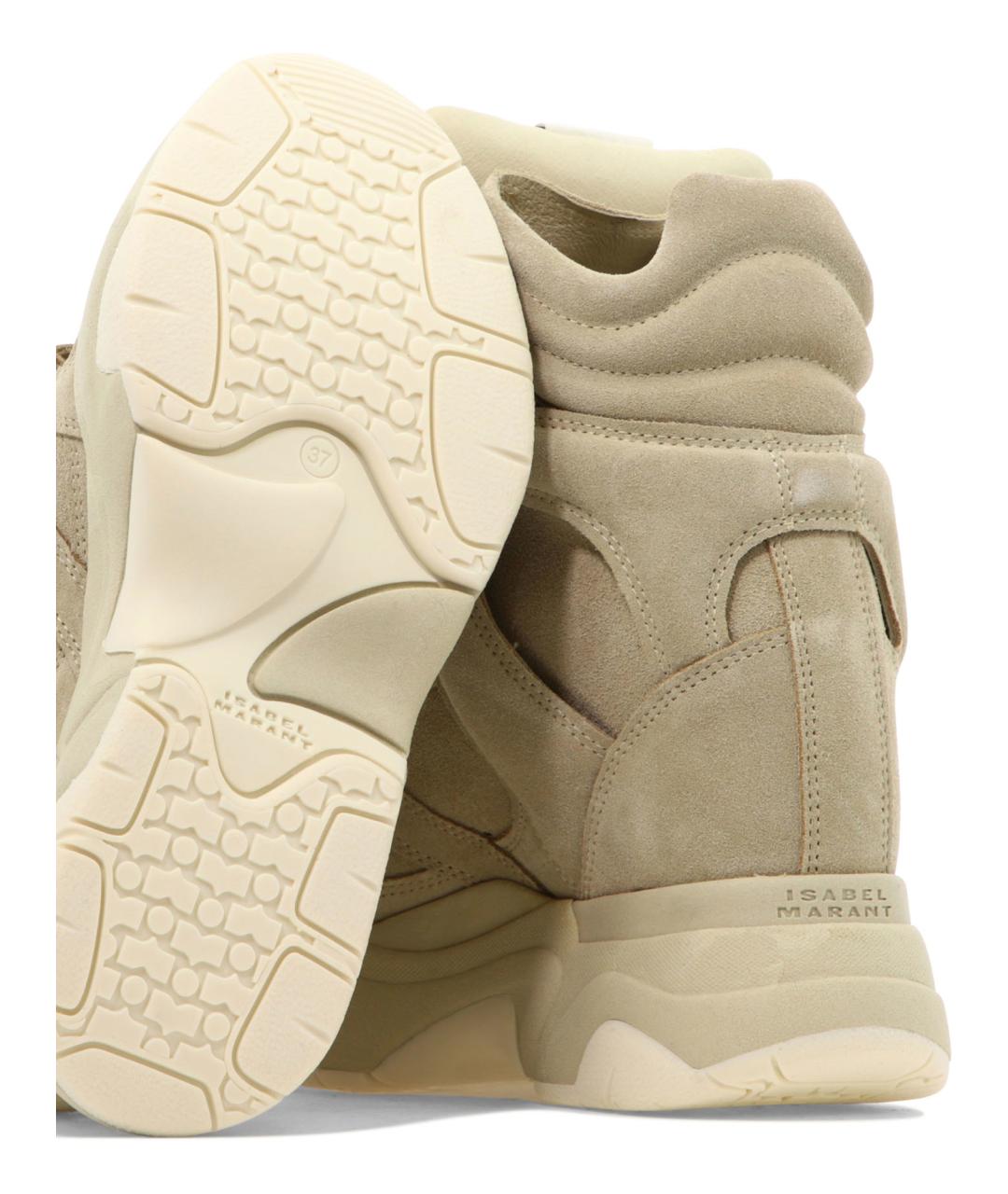 ISABEL MARANT Бежевые кожаные кроссовки, фото 5