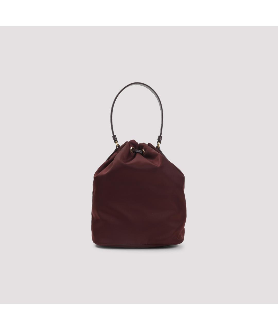 PRADA Бордовая синтетическая сумка с короткими ручками, фото 3