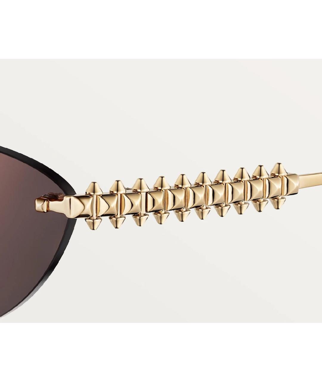 CARTIER Золотые металлические солнцезащитные очки, фото 4