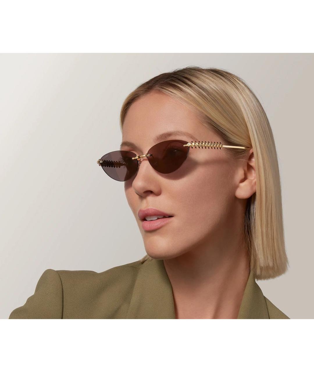 CARTIER Золотые металлические солнцезащитные очки, фото 2