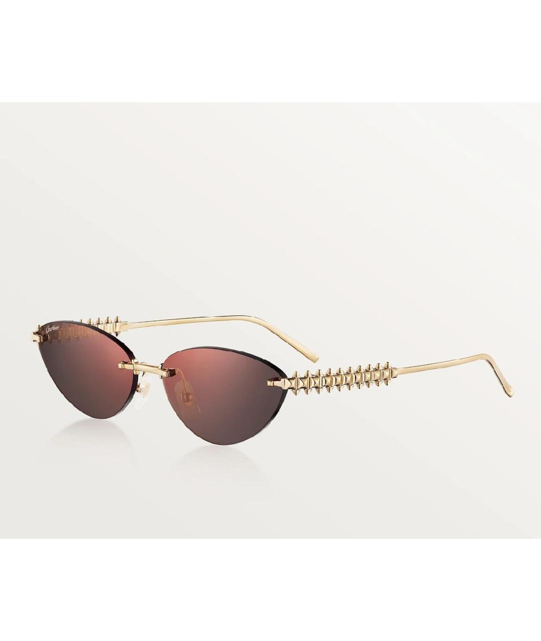 CARTIER Золотые металлические солнцезащитные очки, фото 5