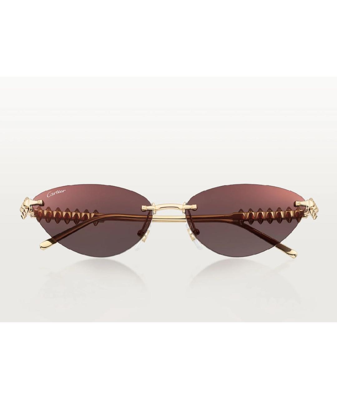 CARTIER Золотые металлические солнцезащитные очки, фото 3