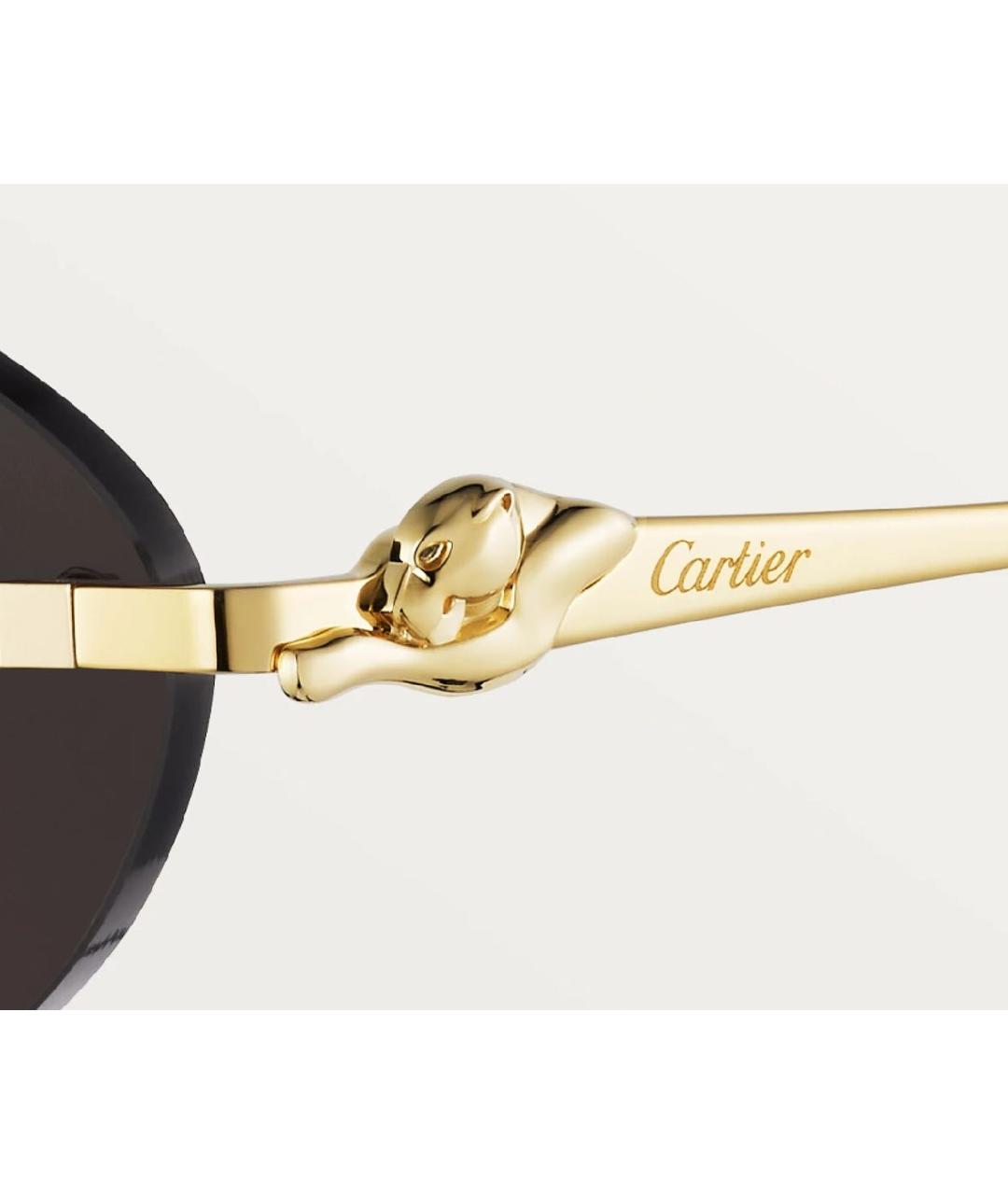 CARTIER Золотые металлические солнцезащитные очки, фото 4