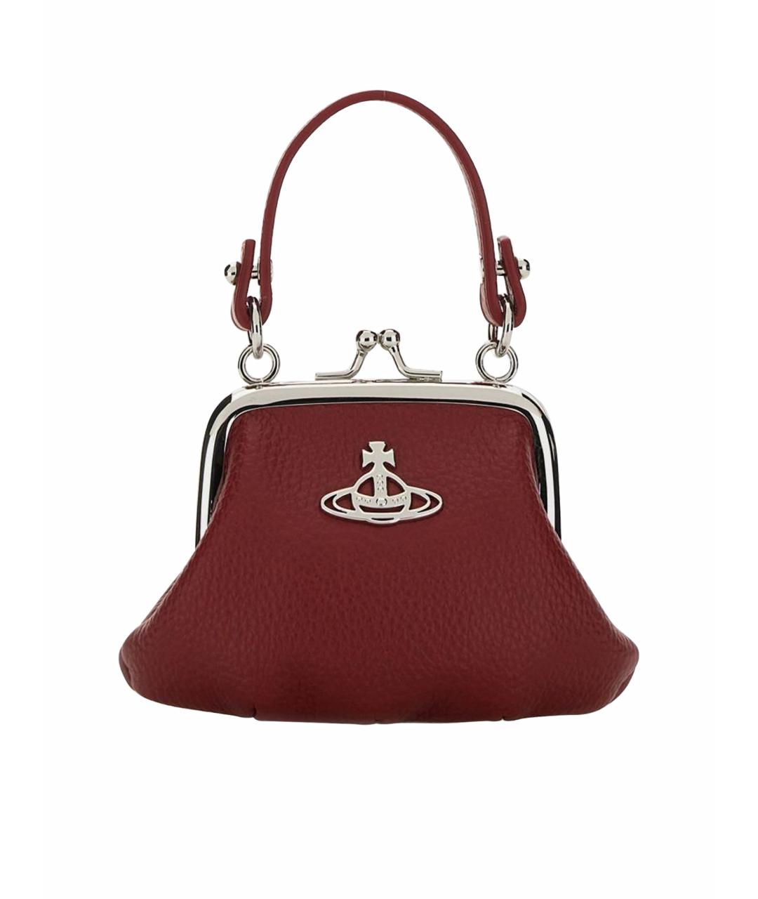 VIVIENNE WESTWOOD Бордовая синтетическая сумка с короткими ручками, фото 1
