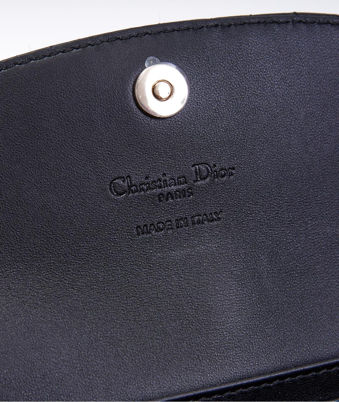 CHRISTIAN DIOR Черный кожаный кошелек, фото 4