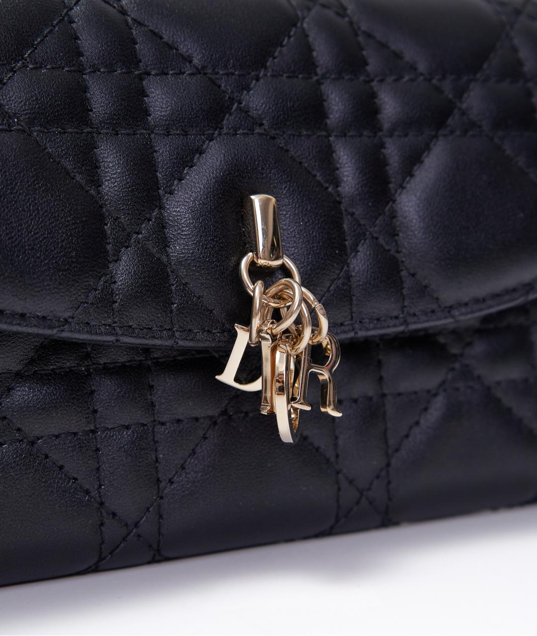 CHRISTIAN DIOR Черный кожаный кошелек, фото 3