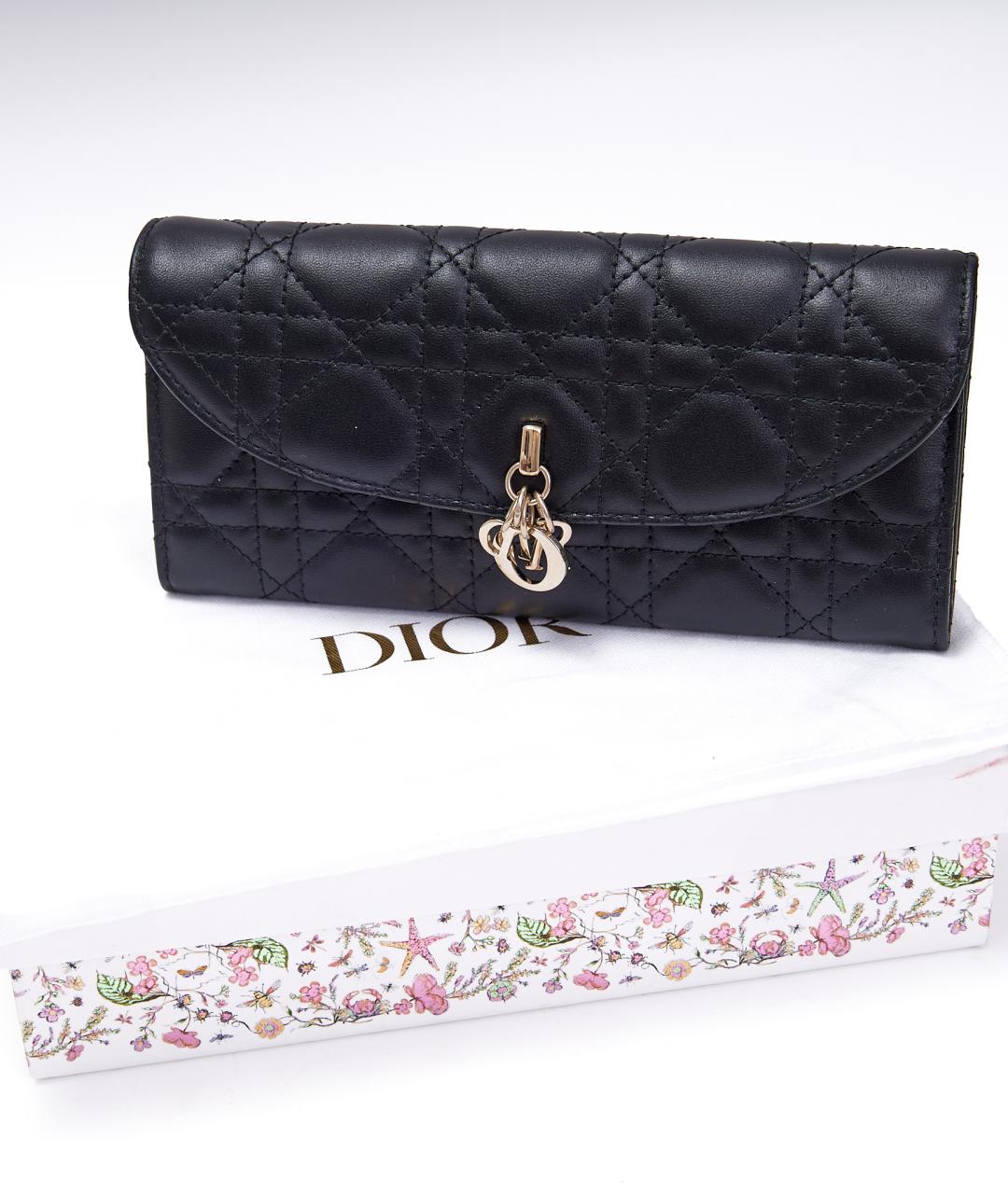 CHRISTIAN DIOR Черный кожаный кошелек, фото 7