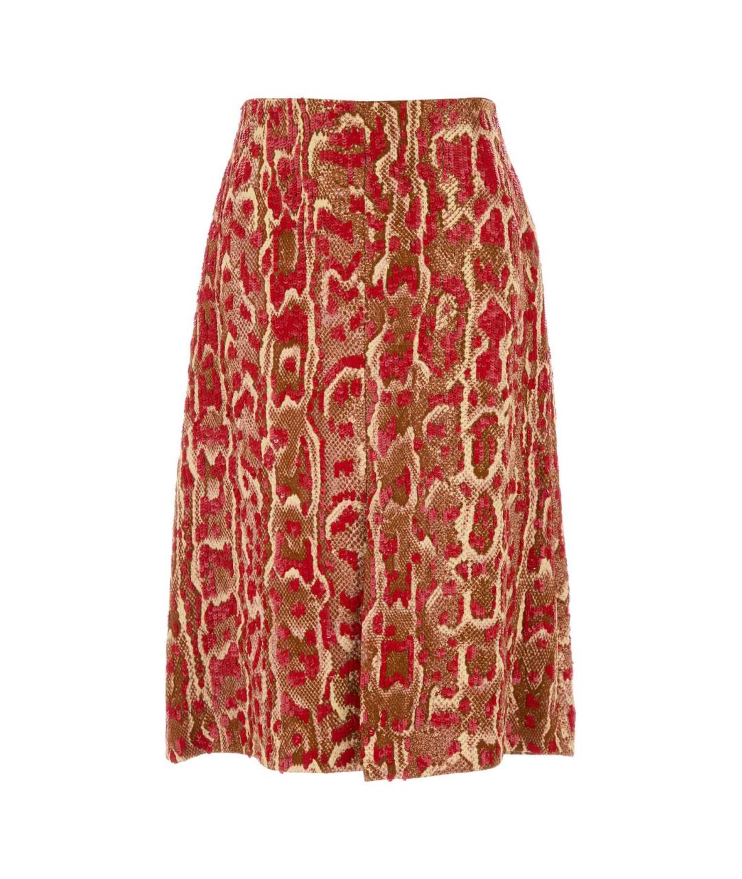 DRIES VAN NOTEN Красная вискозная юбка миди, фото 1