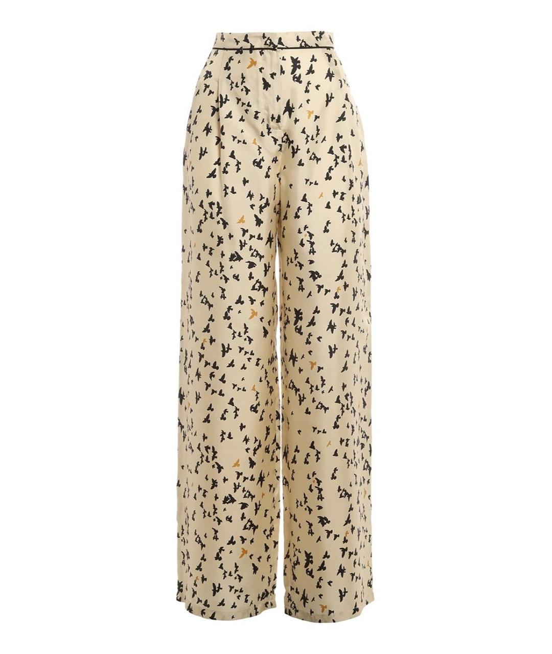 MAX MARA STUDIO Бежевые шелковые брюки широкие, фото 9