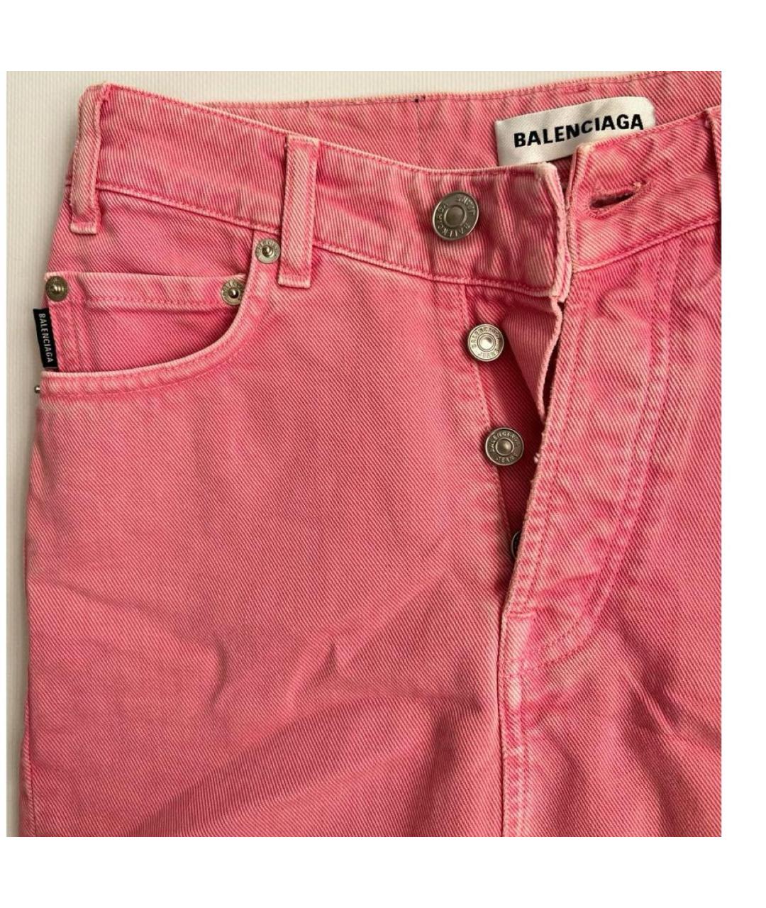 BALENCIAGA Розовая хлопковая юбка мини, фото 7