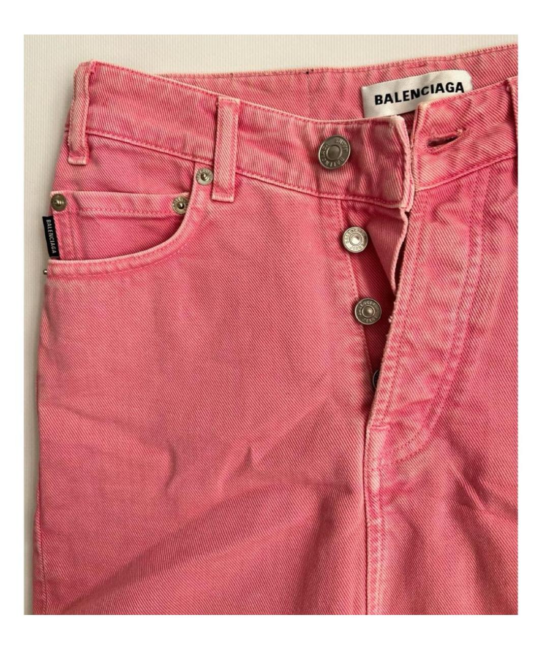 BALENCIAGA Розовая хлопковая юбка мини, фото 5