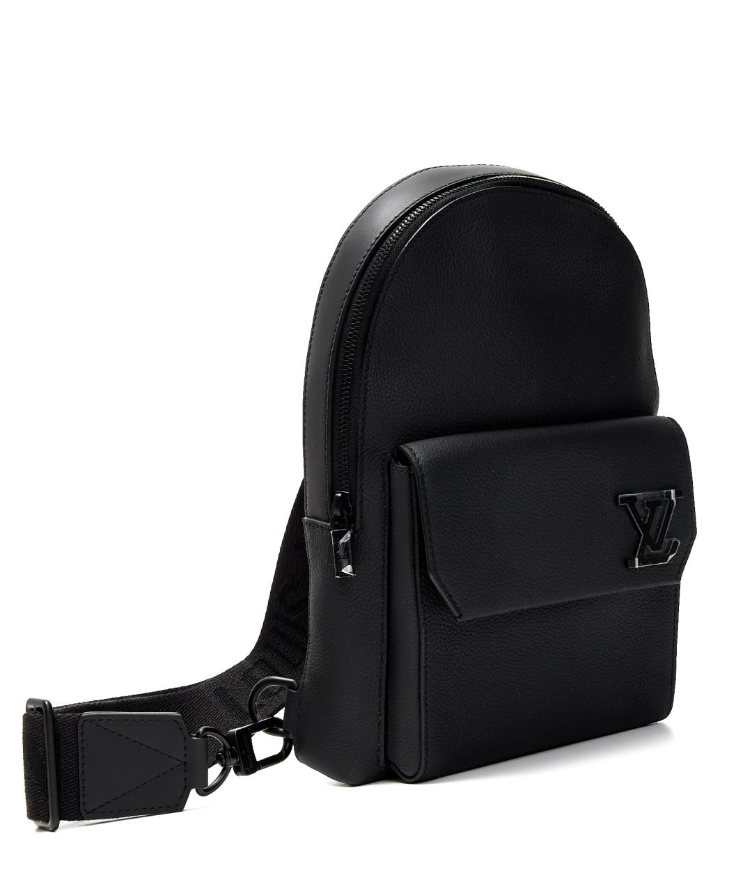 LOUIS VUITTON Черная кожаная сумка на плечо, фото 9