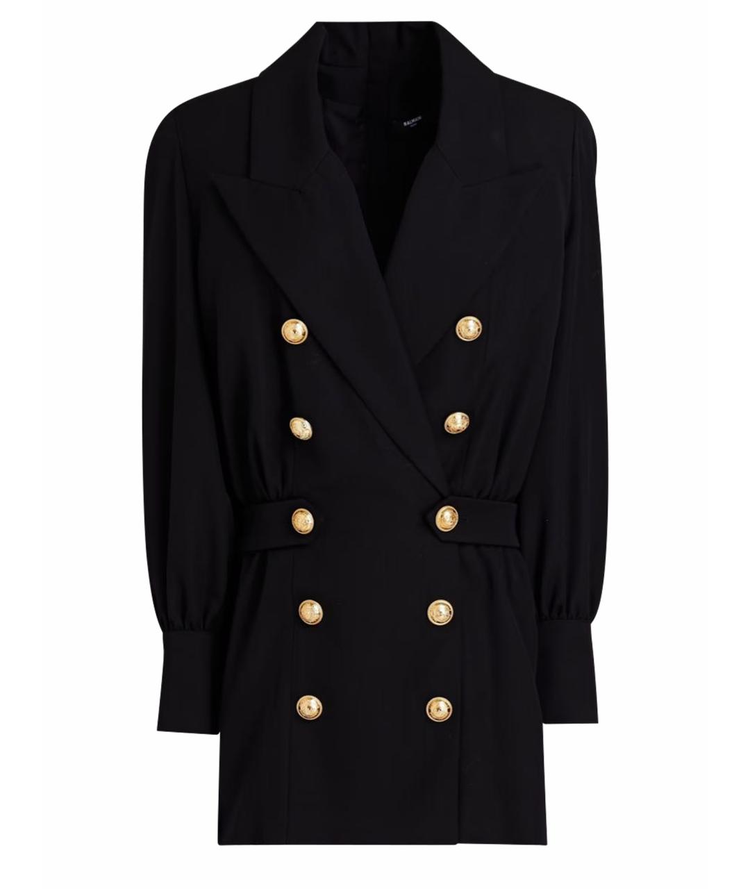 BALMAIN Черное шерстяное коктейльное платье, фото 1