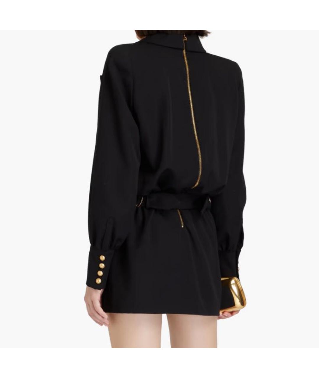 BALMAIN Черное шерстяное коктейльное платье, фото 2