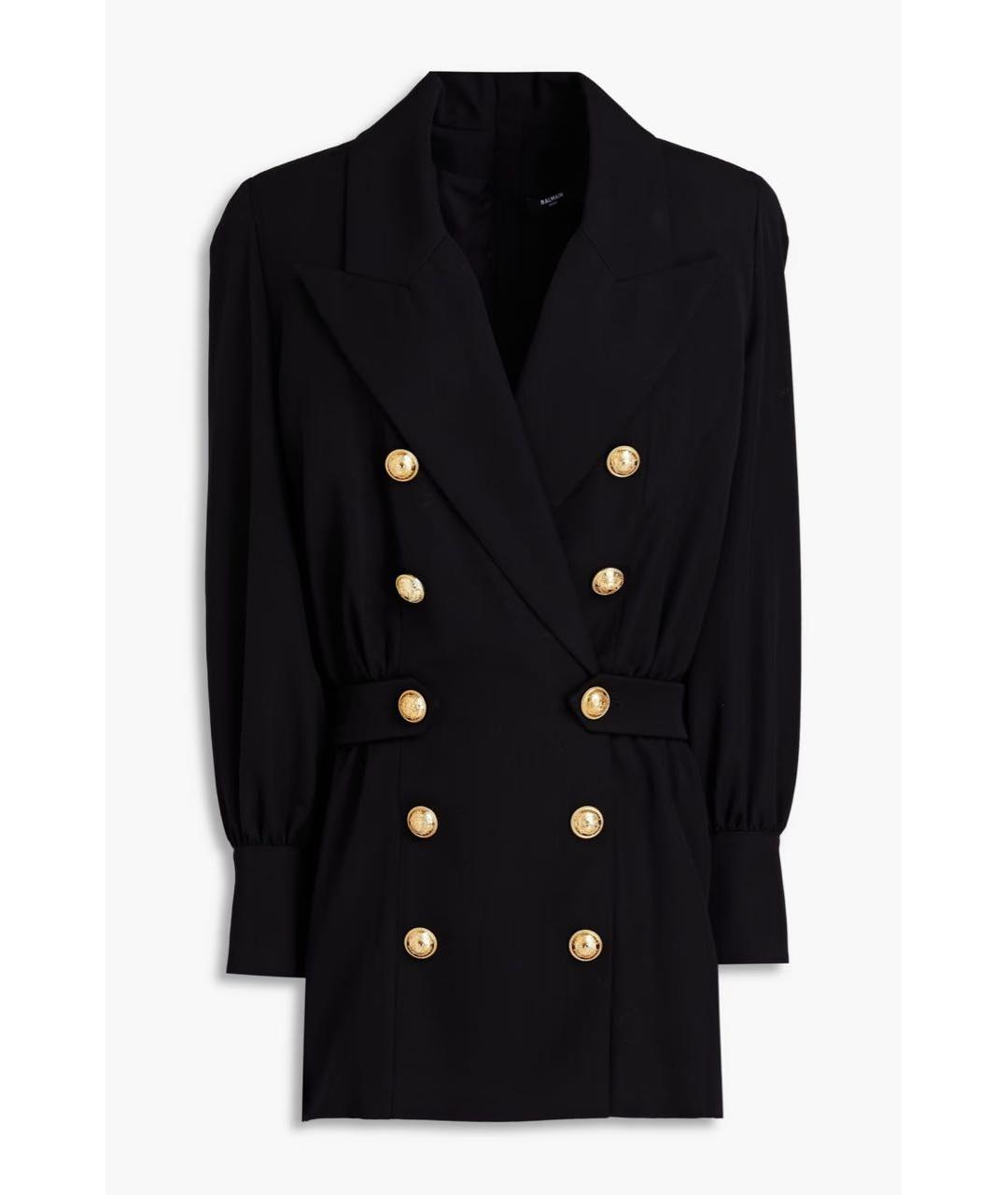 BALMAIN Черное шерстяное коктейльное платье, фото 5