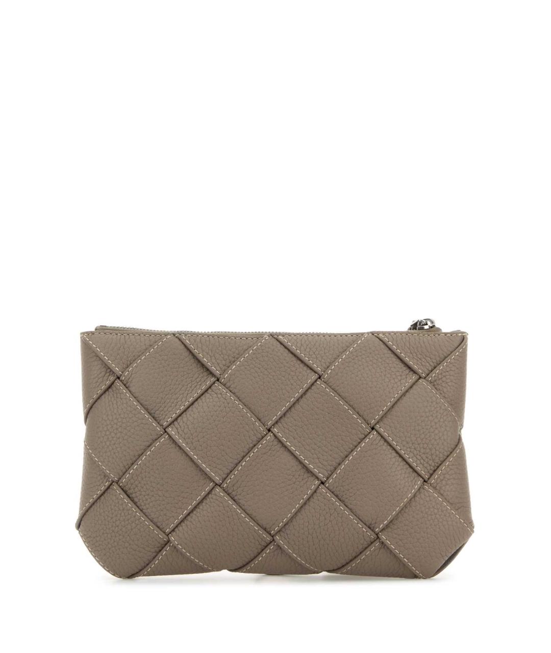 BOTTEGA VENETA Бежевая кожаная барсетка, фото 3