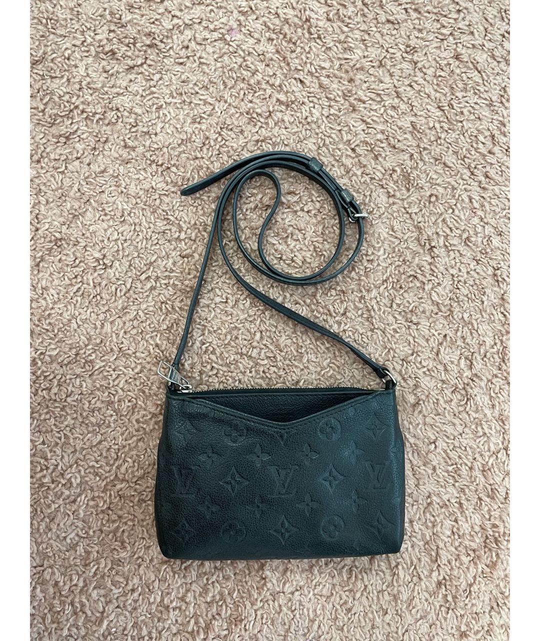 LOUIS VUITTON Черная кожаная сумка через плечо, фото 2