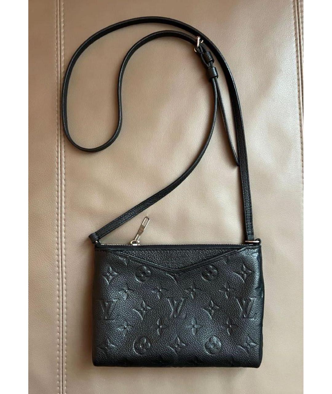 LOUIS VUITTON Черная кожаная сумка через плечо, фото 9