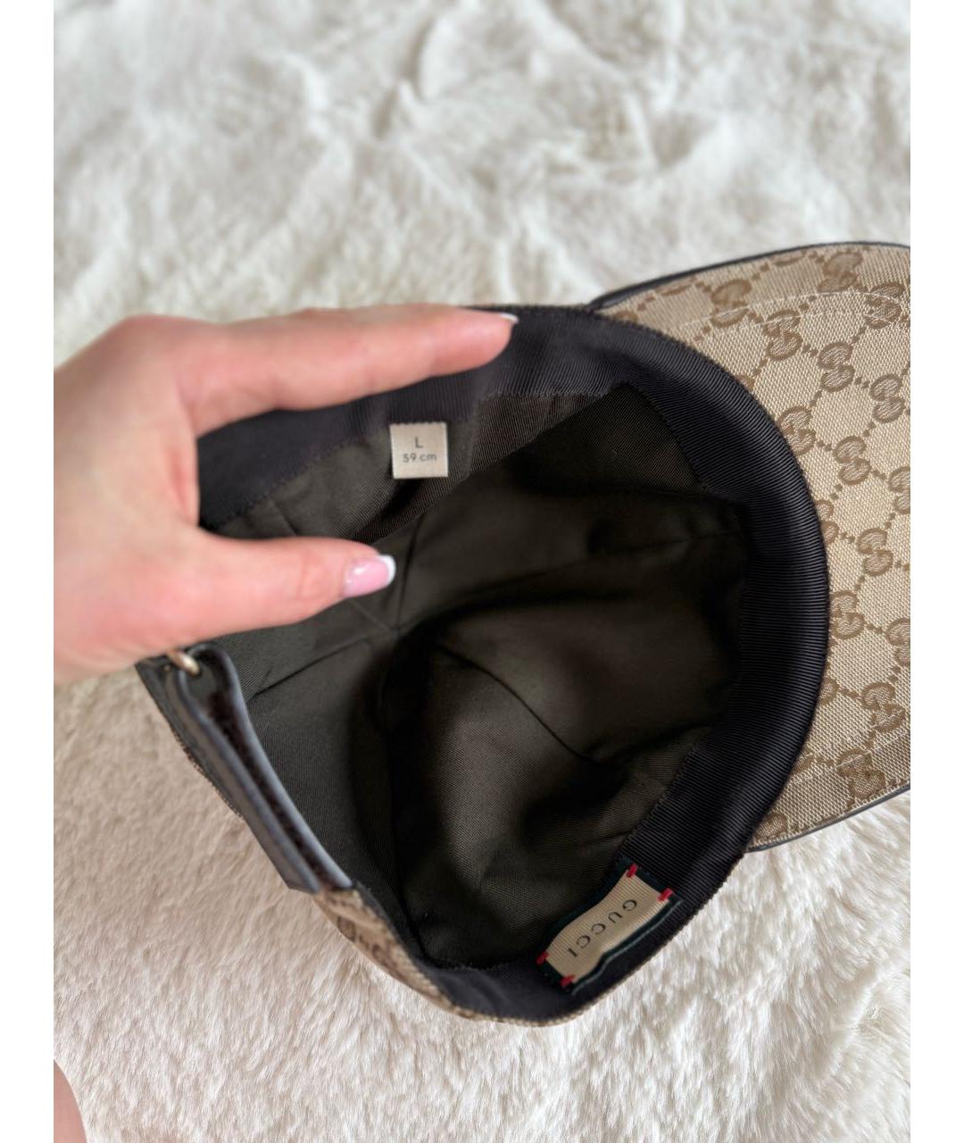 GUCCI Бежевая хлопковая кепка/бейсболка, фото 4