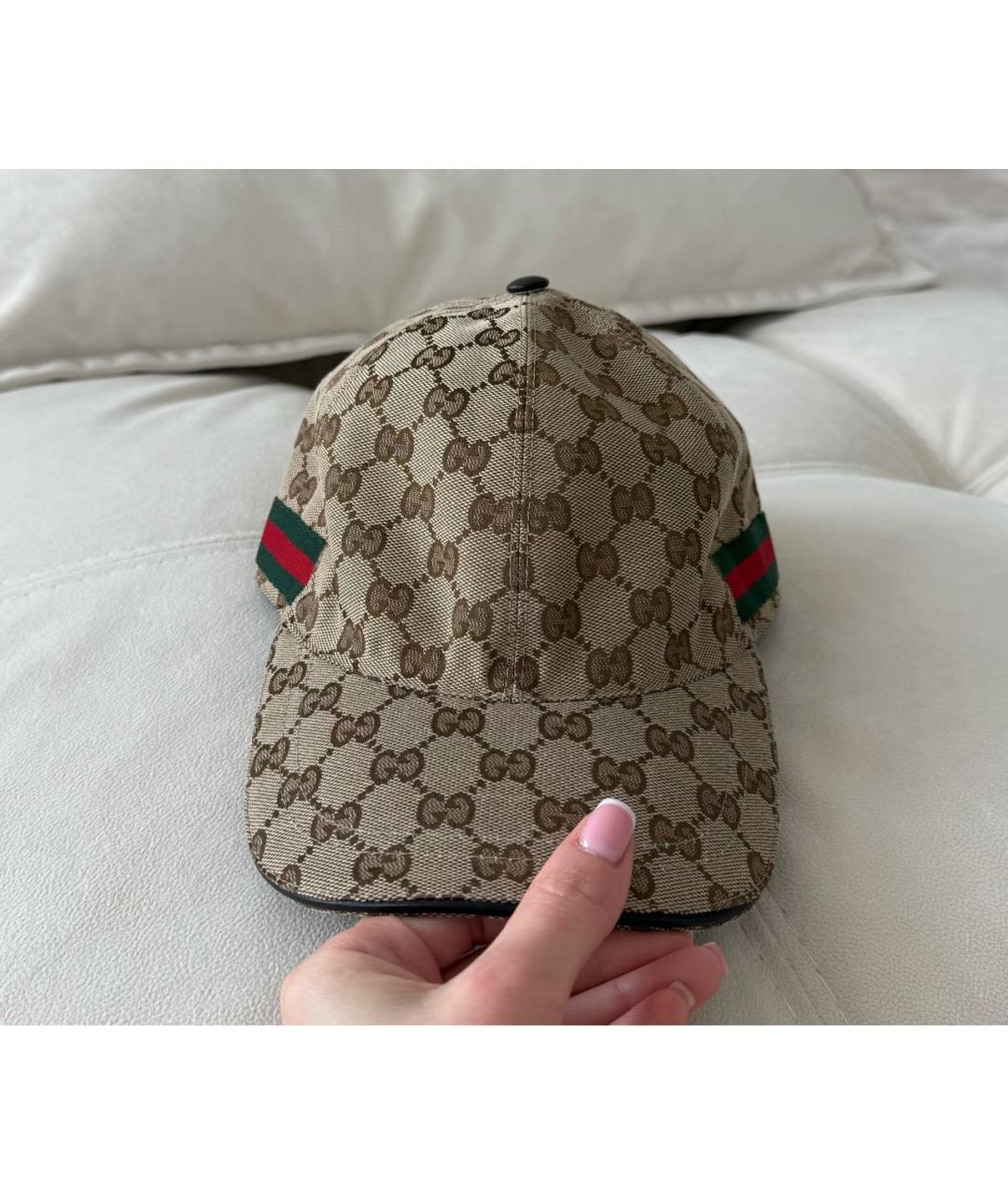 GUCCI Бежевая хлопковая кепка/бейсболка, фото 5