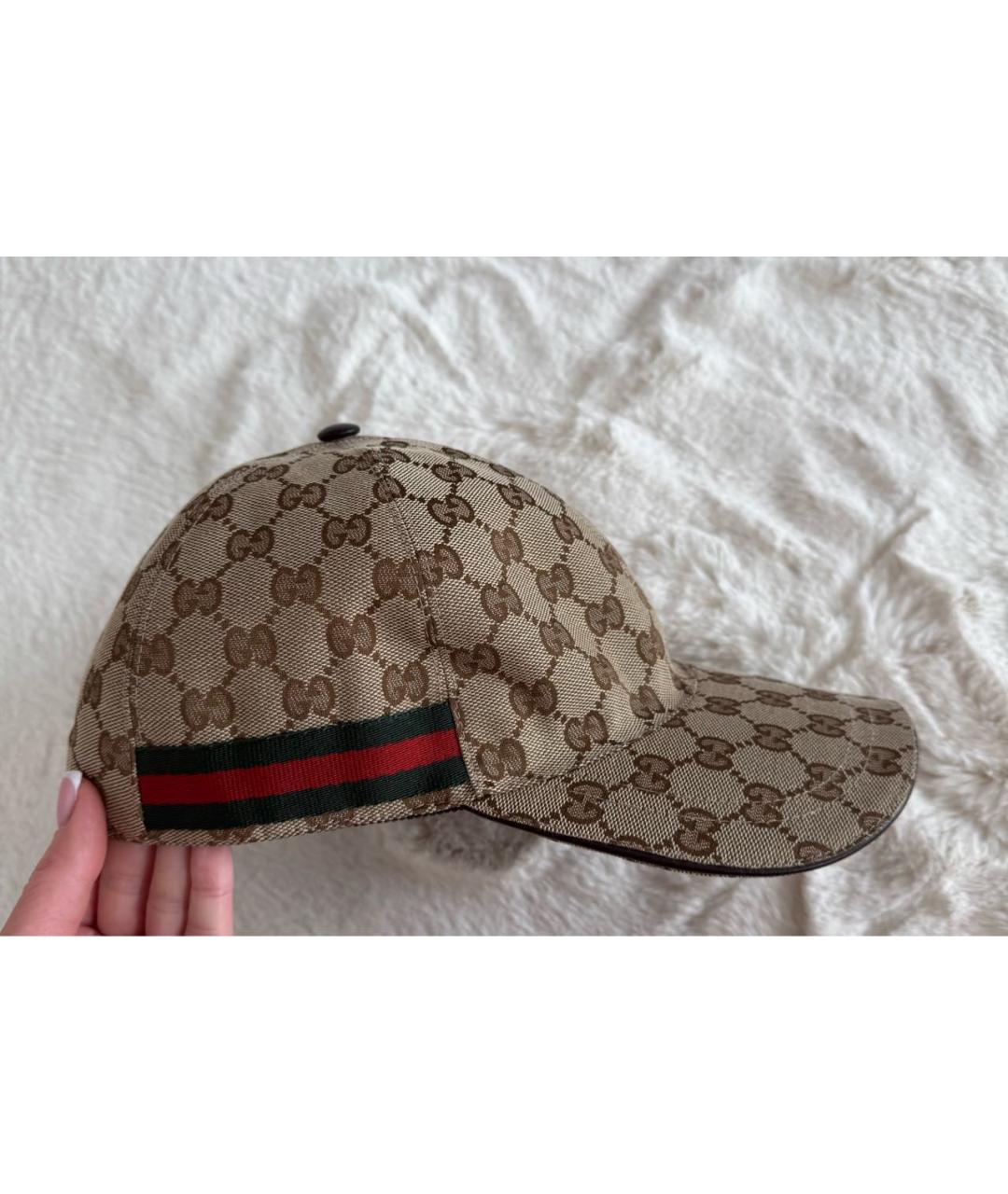 GUCCI Бежевая хлопковая кепка/бейсболка, фото 2
