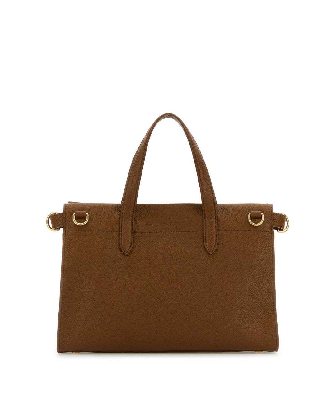 BURBERRY Бежевая кожаная сумка с короткими ручками, фото 3