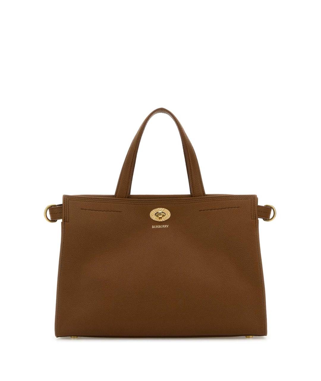 BURBERRY Бежевая кожаная сумка с короткими ручками, фото 1