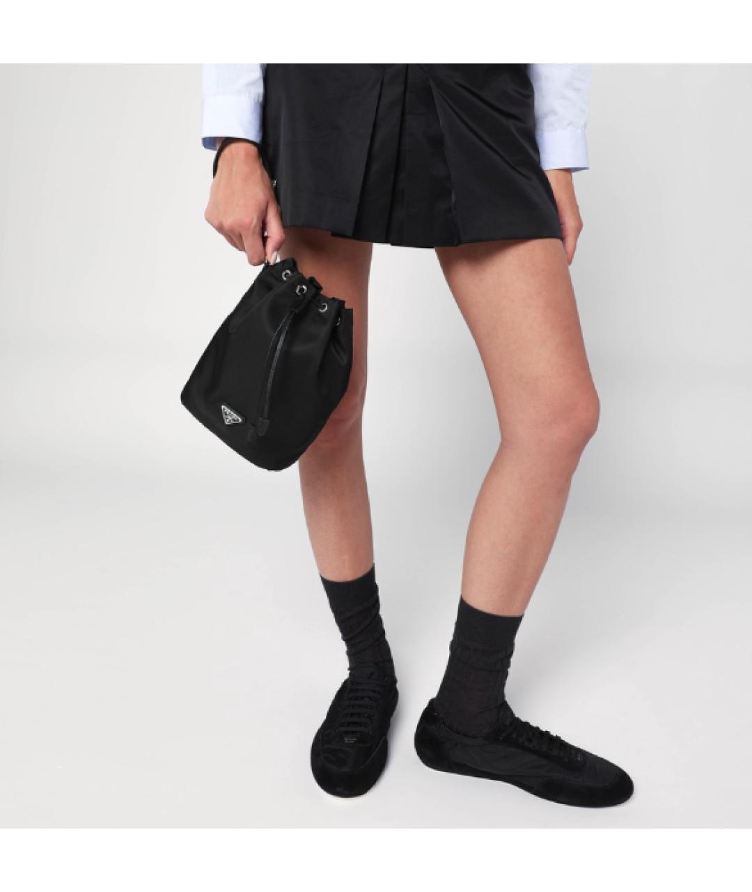 PRADA Черная синтетическая сумка с короткими ручками, фото 6