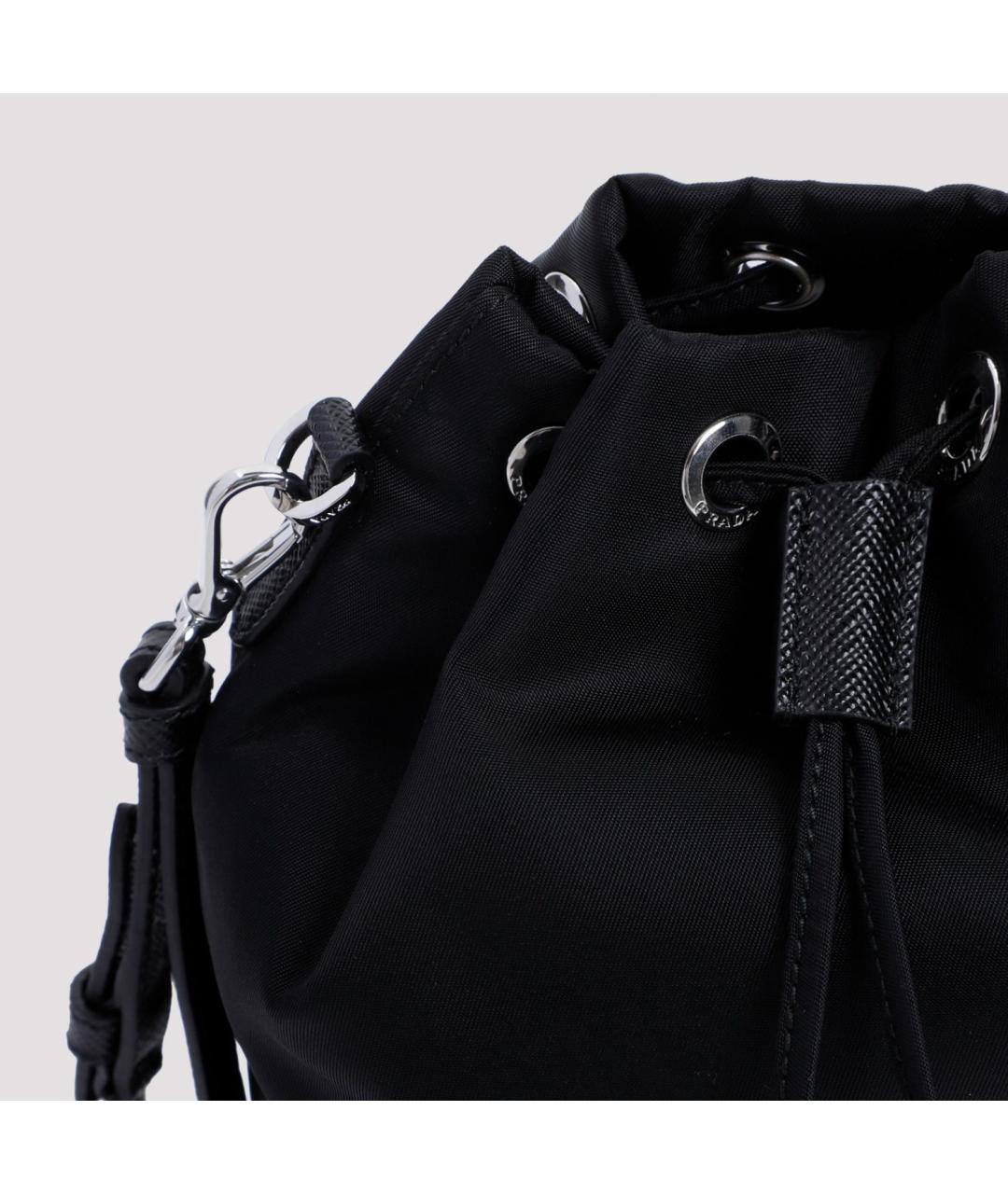 PRADA Черная синтетическая сумка с короткими ручками, фото 5