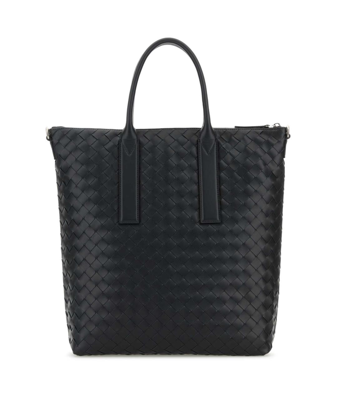 BOTTEGA VENETA Черная кожаная сумка тоут, фото 3