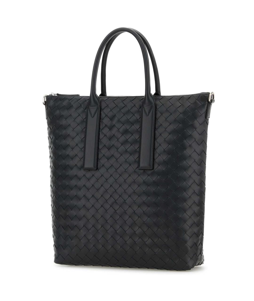 BOTTEGA VENETA Черная кожаная сумка тоут, фото 2