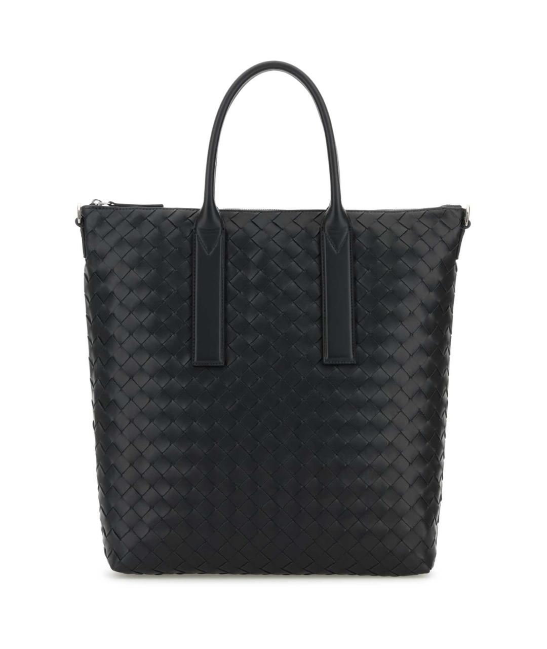 BOTTEGA VENETA Черная кожаная сумка тоут, фото 1